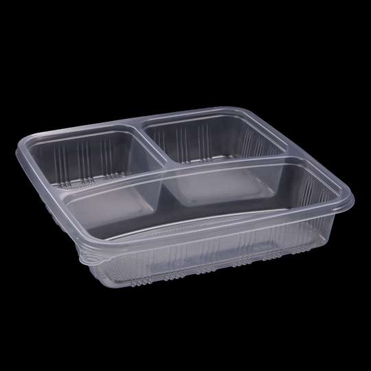 BASE ONLY | 3 COMPARTMENTS CONTAINER CLEAR