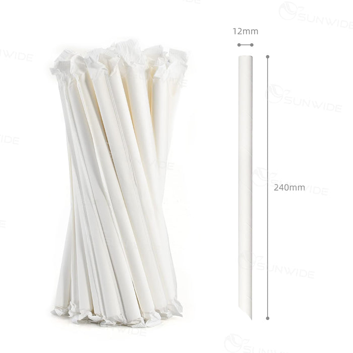 Indiv. Wrap Paper Jumbo Straws (2000pcs) 23cm