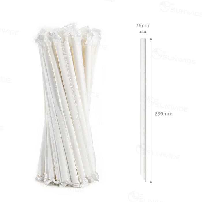Indiv. Wrap Paper Thin Straws 23cm
