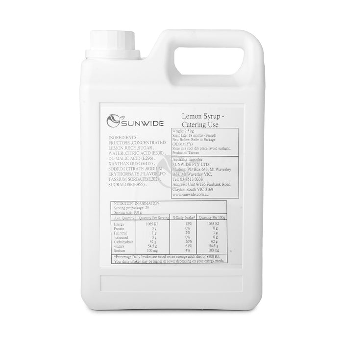 Lemon Syrup 2.5kg