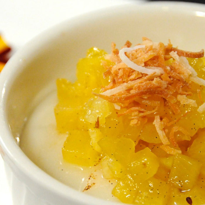 Sparkling Pineapple with Barley Agar and Pineapple Cream