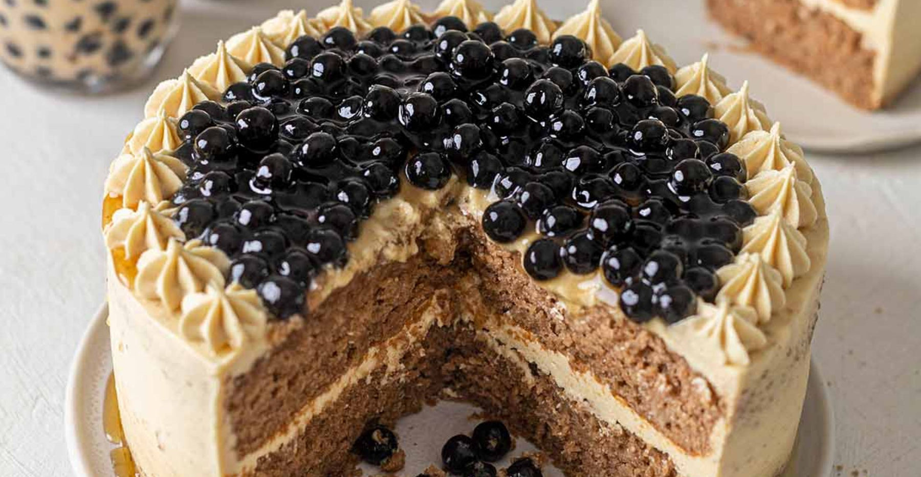 Brown Sugar Boba Milk Tea Cake