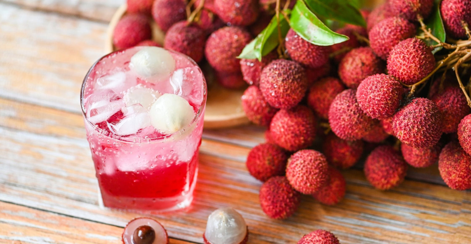 Refreshing Yakult & Lychee Green Tea Slushee with Yogurt Agar Agar Balls