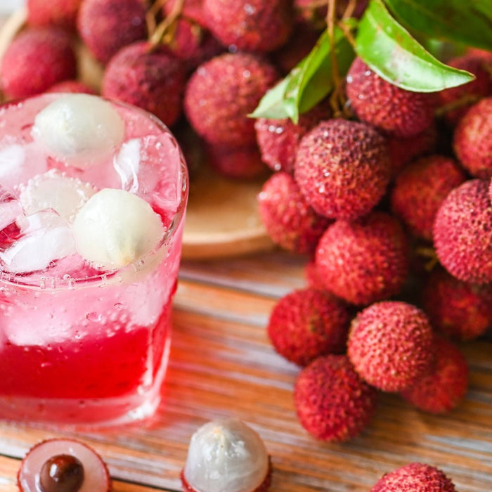 Refreshing Yakult & Lychee Green Tea Slushee with Yogurt Agar Agar Balls