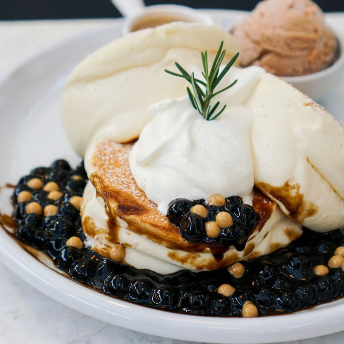 Ceylon Tea Souffle Pancake w/ Brown Sugar Boba