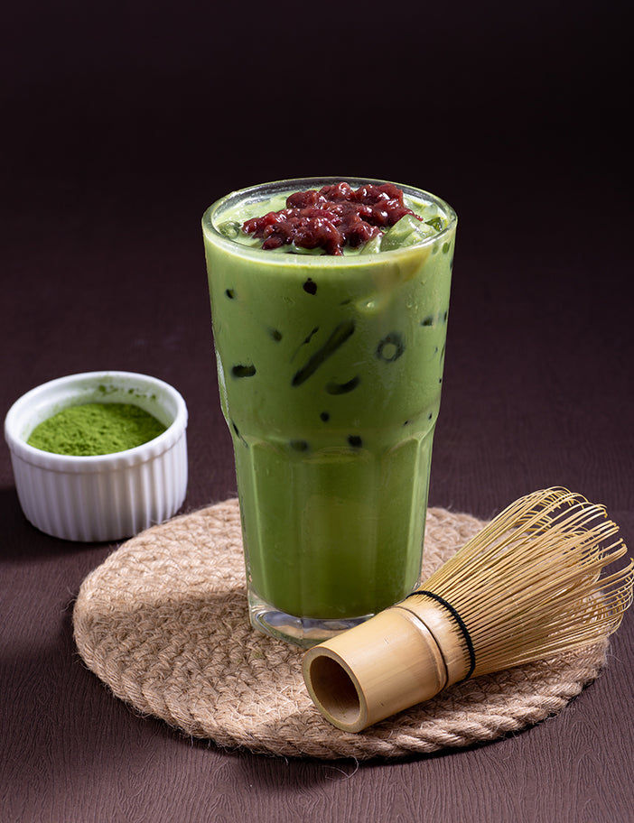 Matcha Latte with Red bean