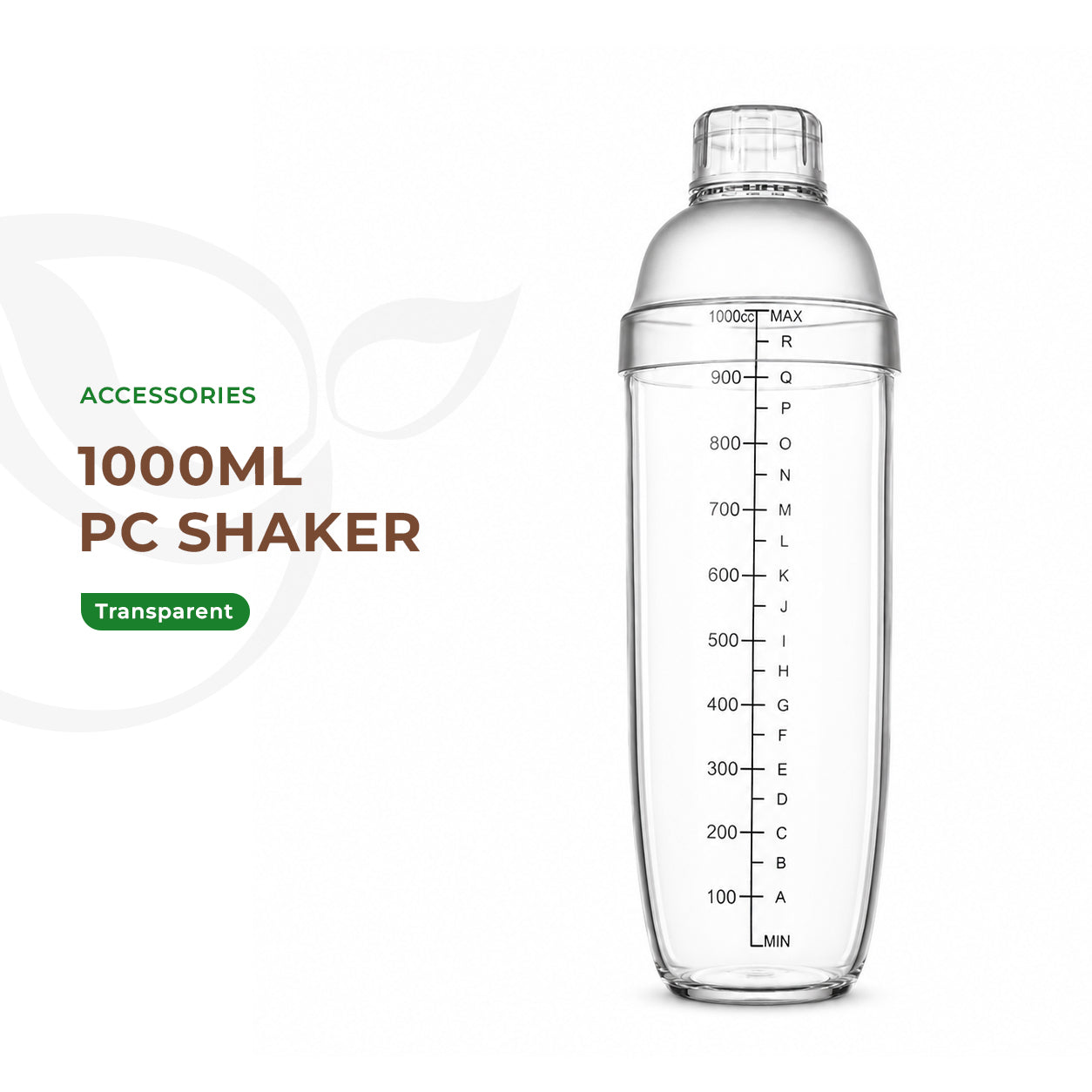 Transparent PC Shaker 1000ml