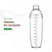 Transparent PC Shaker 1000ml