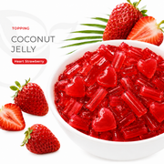 HEART SHAPE Coconut Jelly - Strawberry 3.85kg (4Tubs/1 Carton)
