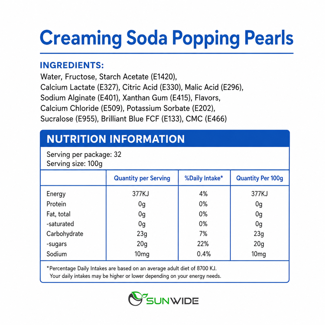 Popping Pearls - Creaming Soda 3.2kg