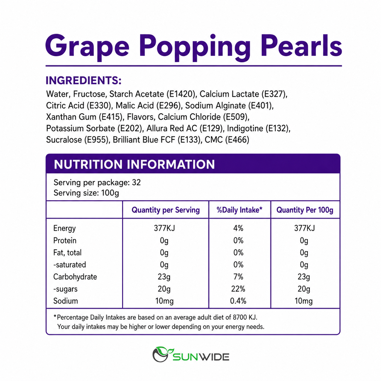 Popping Pearls - Grape 3.2kg