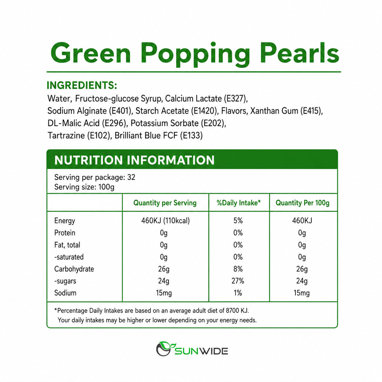 Popping Pearls - Green Apple 3.2kg