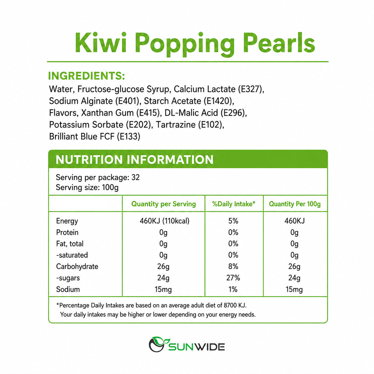 Popping Pearls - Kiwi 3.2kg
