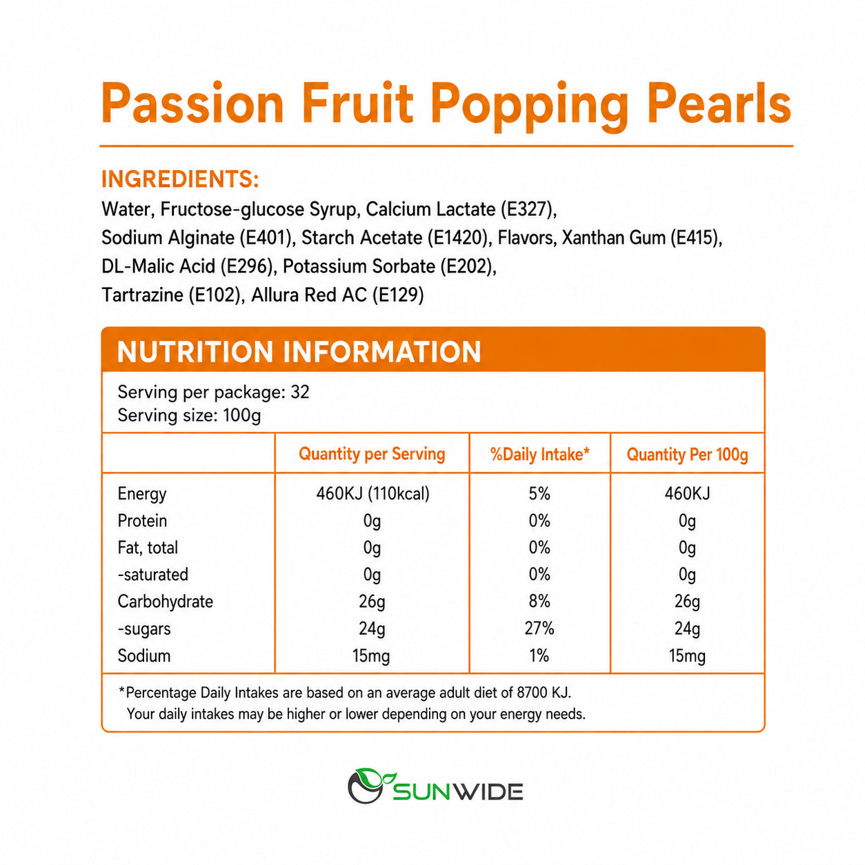 Popping Pearls - Passion Fruit 3.2kg