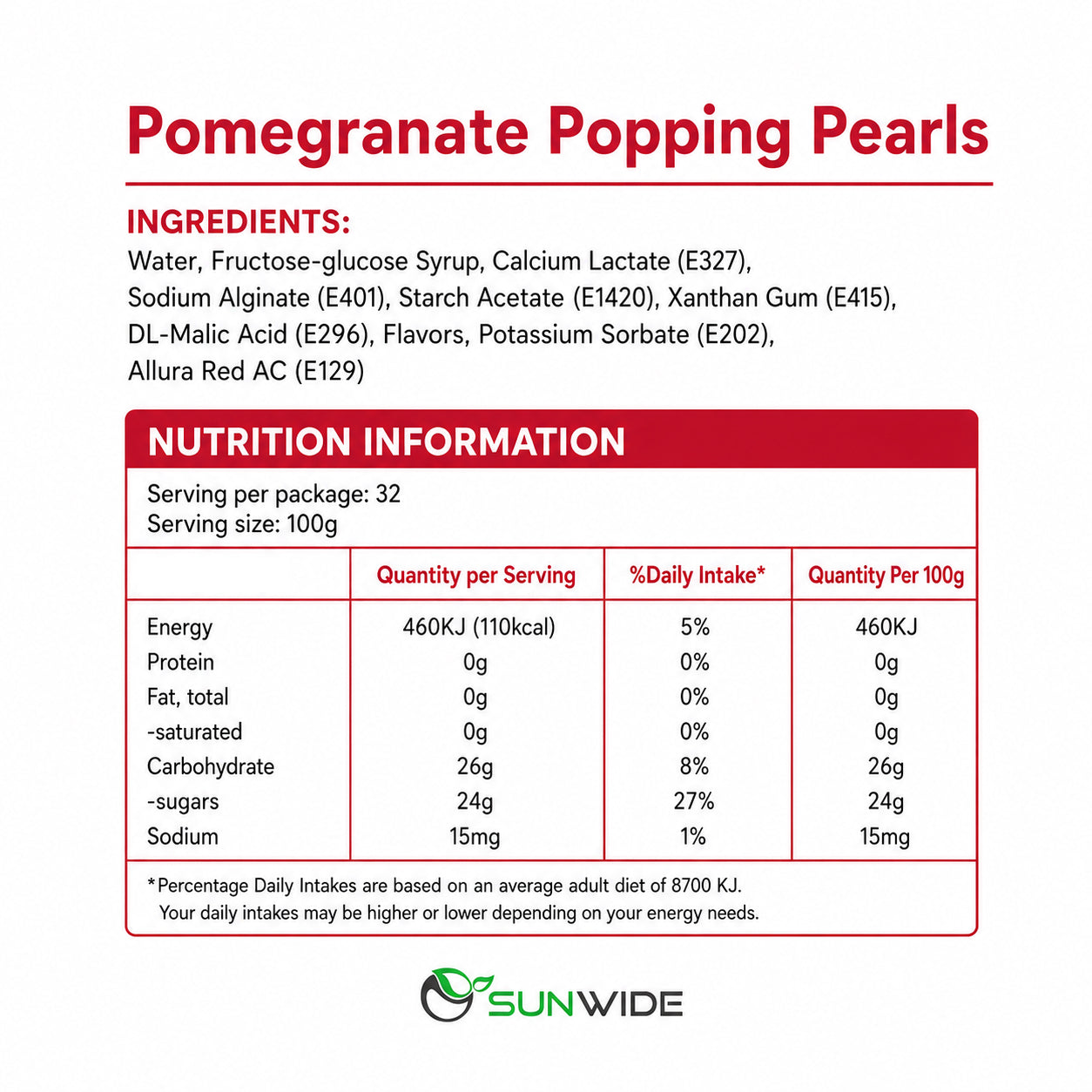 Popping Pearls - Pomegranate 3.2kg