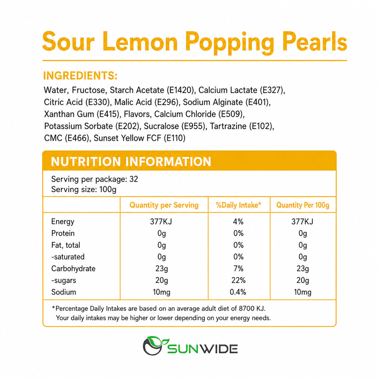 Popping Pearls - Sour Lemon 3.2kg
