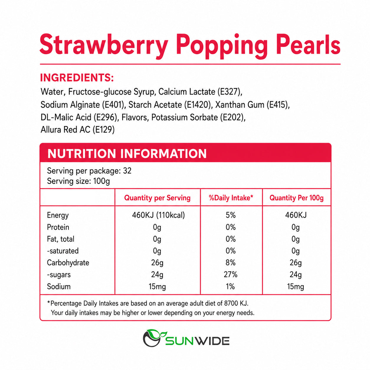 Popping Pearls - Strawberry 3.2kg
