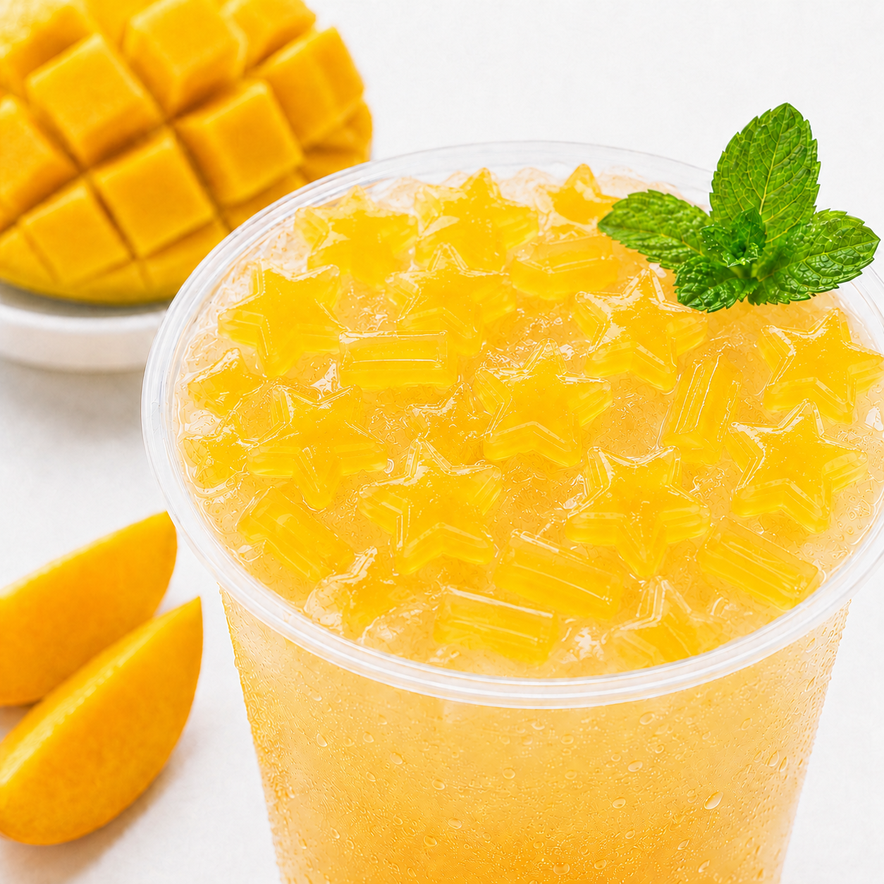 STAR SHAPE Coconut Jelly - Mango 3.85kg (4Tubs/1 Carton)