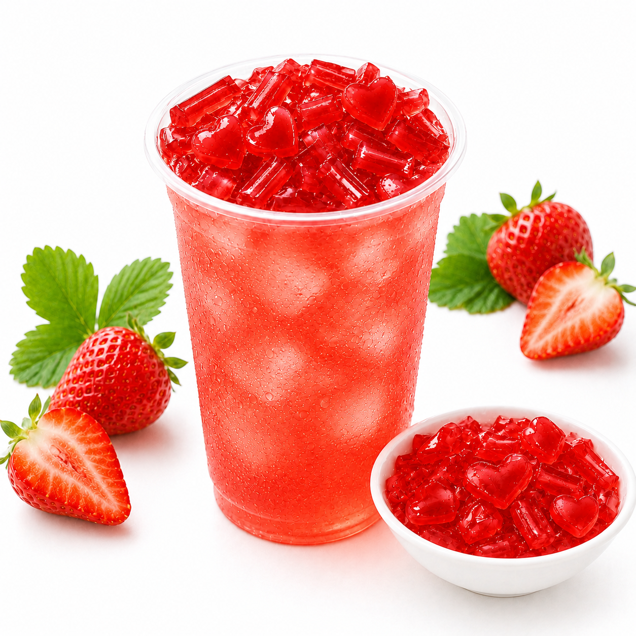 HEART SHAPE Coconut Jelly - Strawberry 3.85kg (4Tubs/1 Carton)