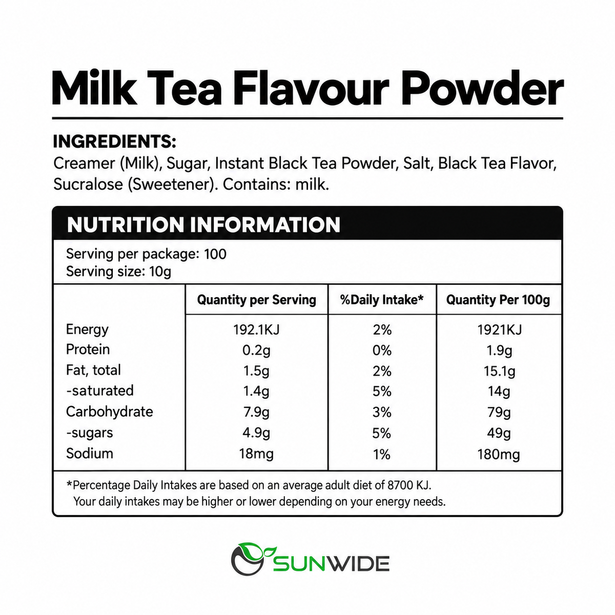 Milk Tea Powder 1kg