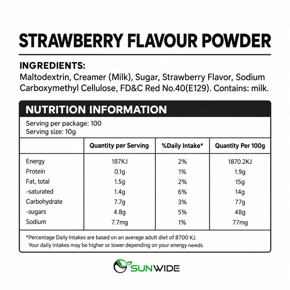 Strawberry Powder 1kg