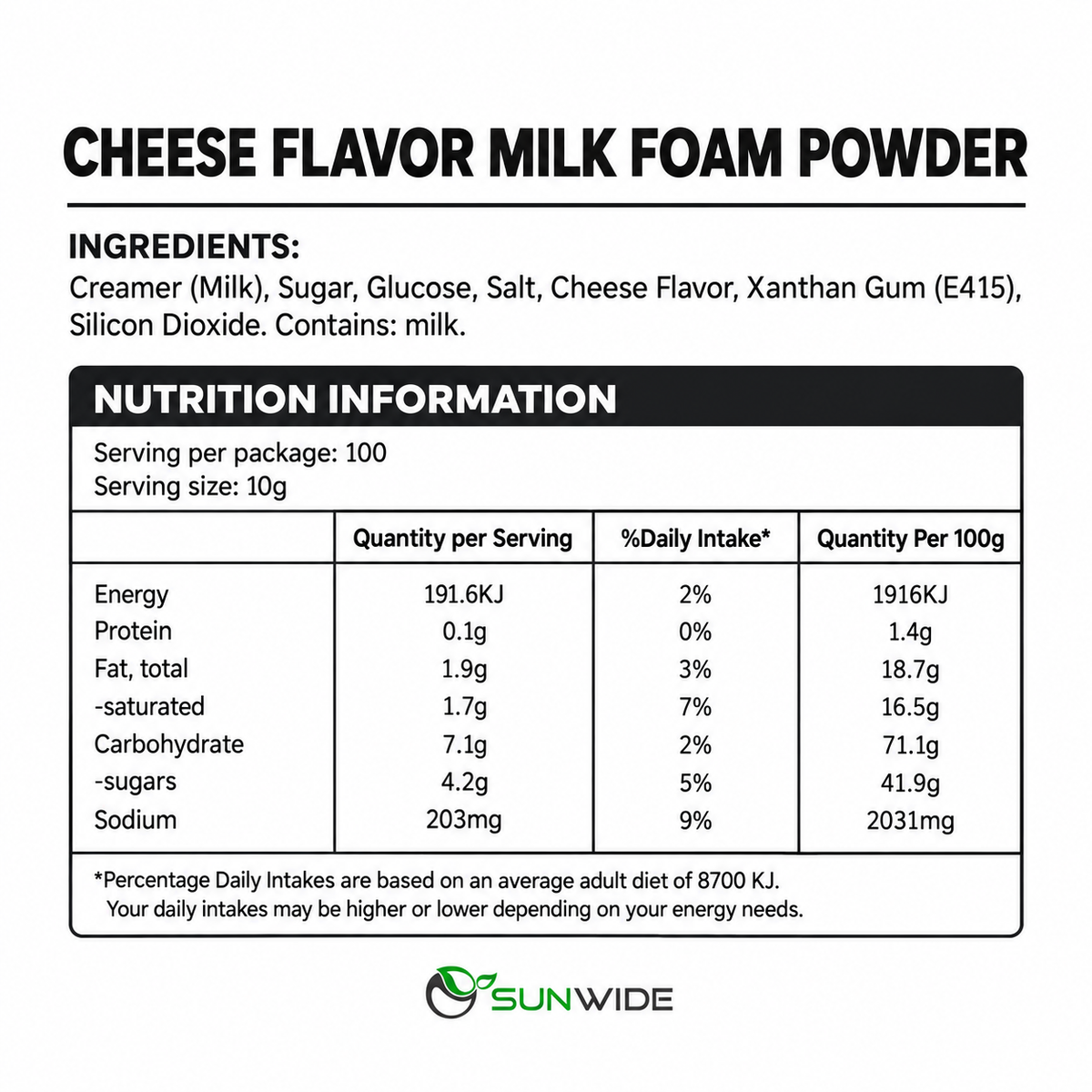 Milk Foam Powder - Cheese Flavour 1kg