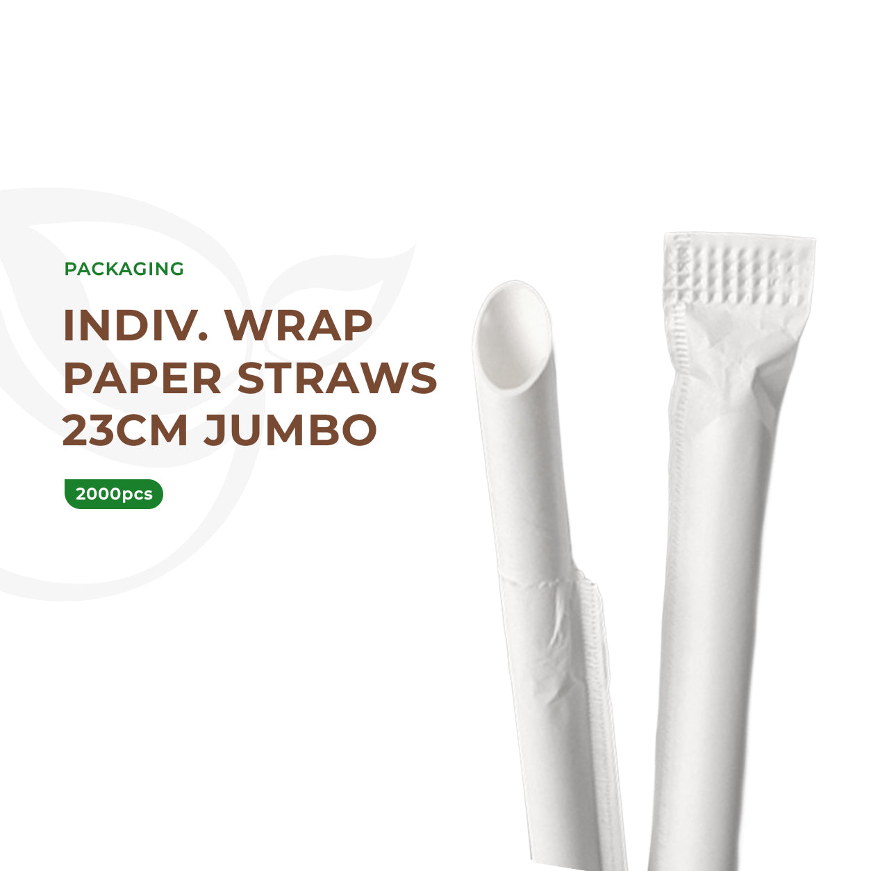 Indiv. Wrap Paper Jumbo Straws (2000pcs) 23cm