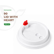 90 - Lids with Heart (1000pcs)  White