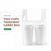 Two Cups - Takeaway Carry Bag - 400 pcs roll (1600 pcs per outer bag)