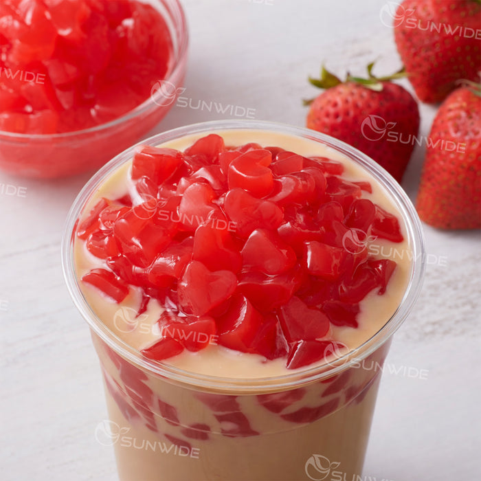 HEART SHAPE Coconut Jelly - Strawberry 3.85kg (4Tubs/1 Carton)