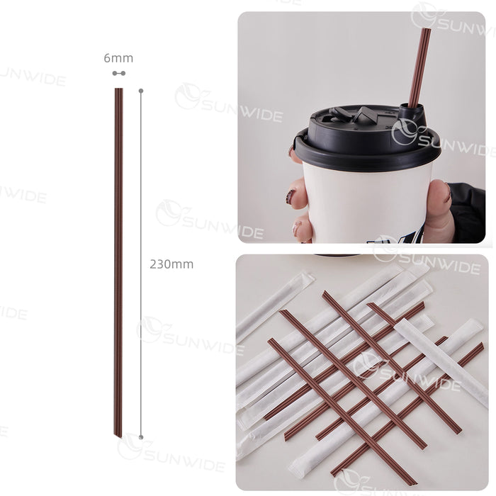 23cm Indiv. Wrap Disposable Three Hole Straws