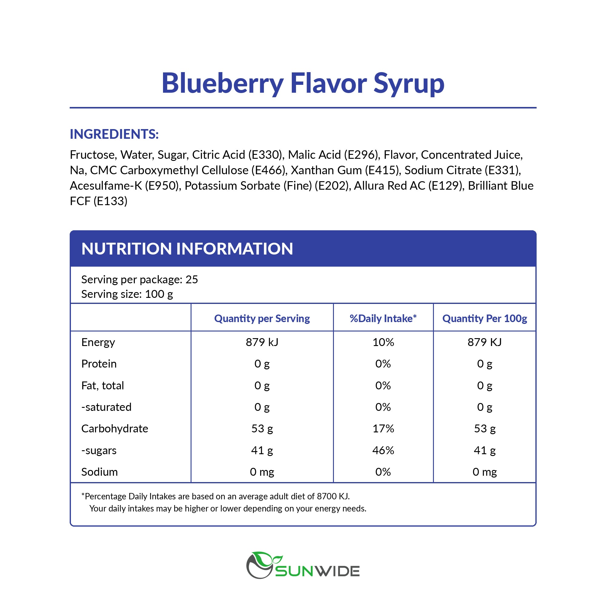 Blueberry Syrup 2.5kg