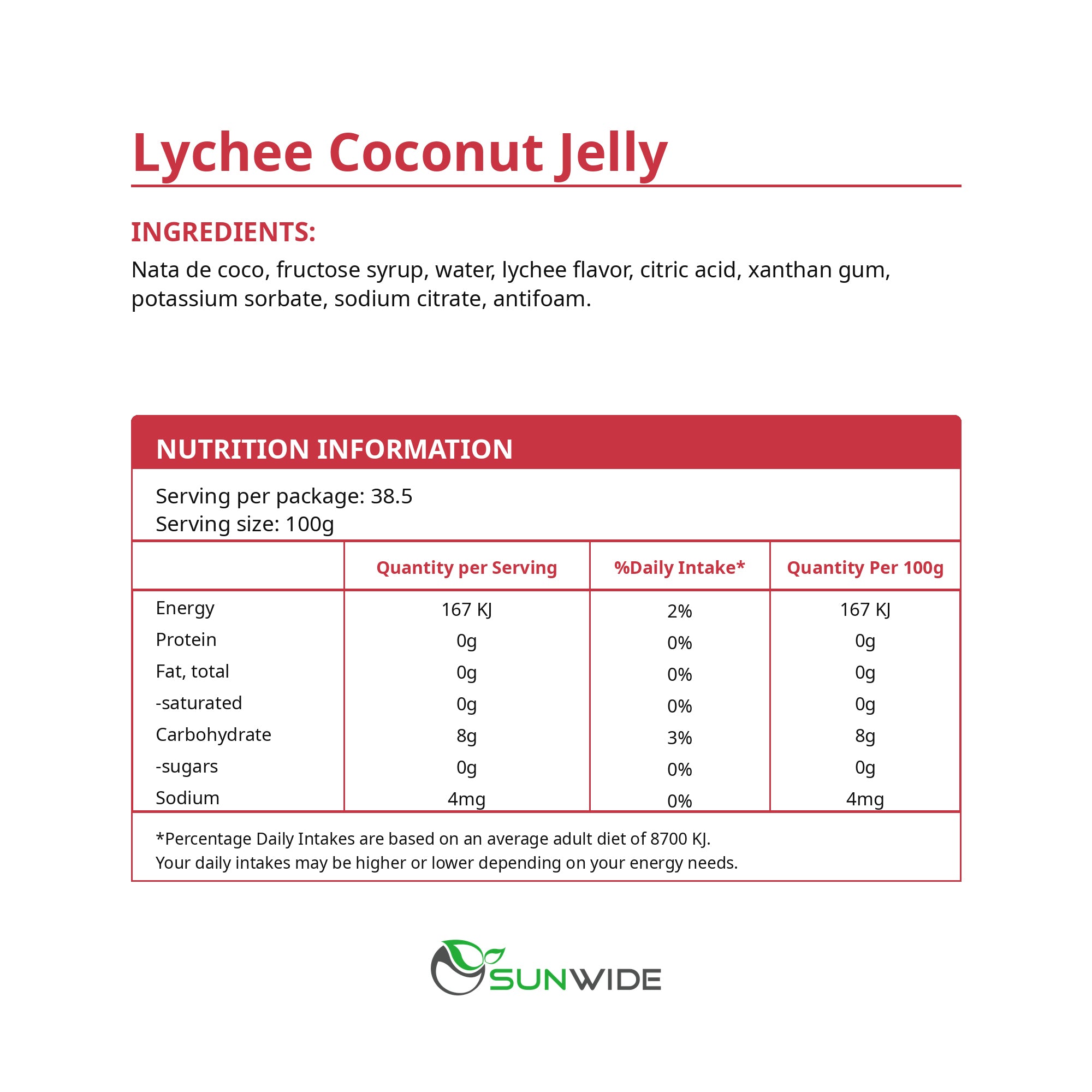 Coconut Jelly - Lychee 4kg