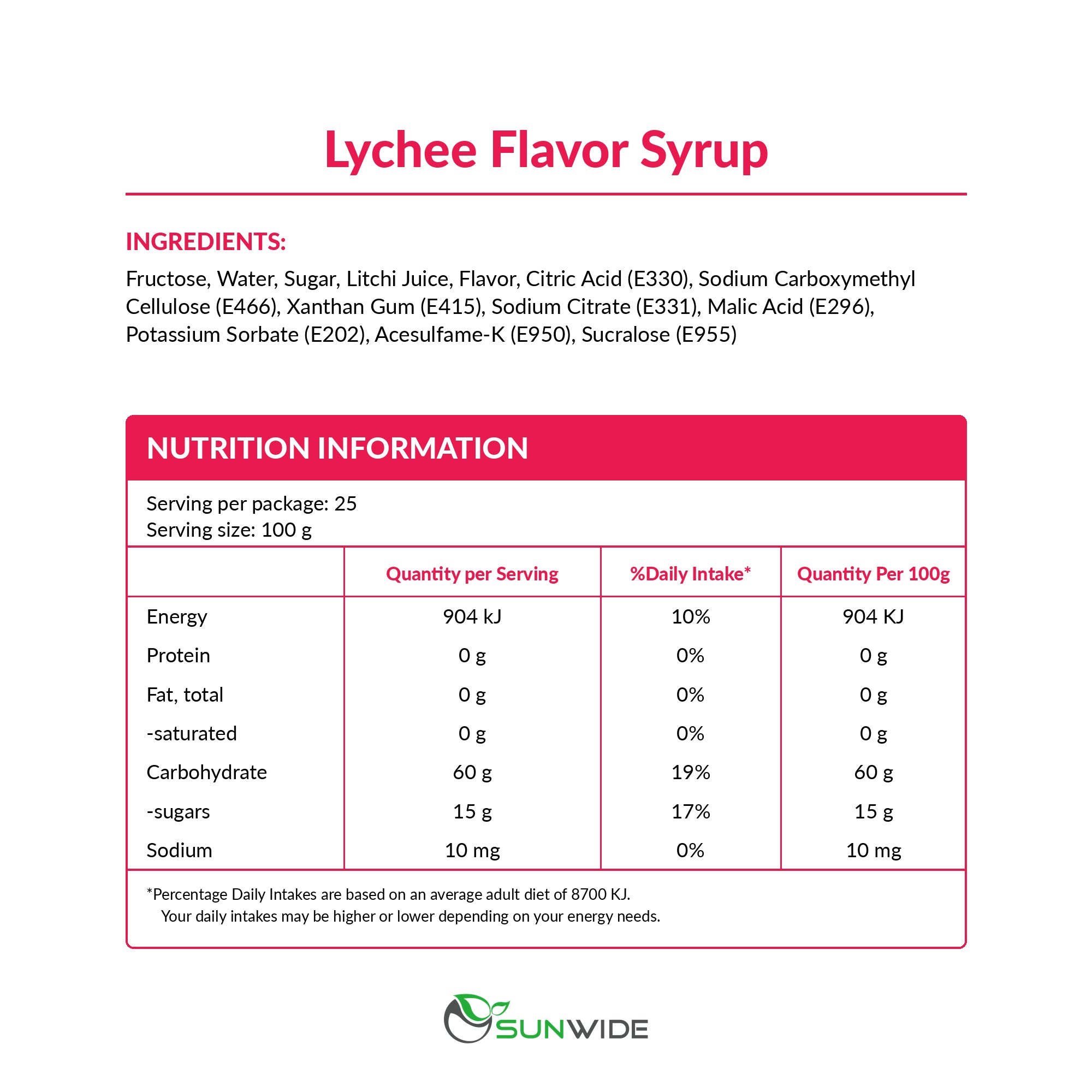 Lychee Syrup 2.5kg