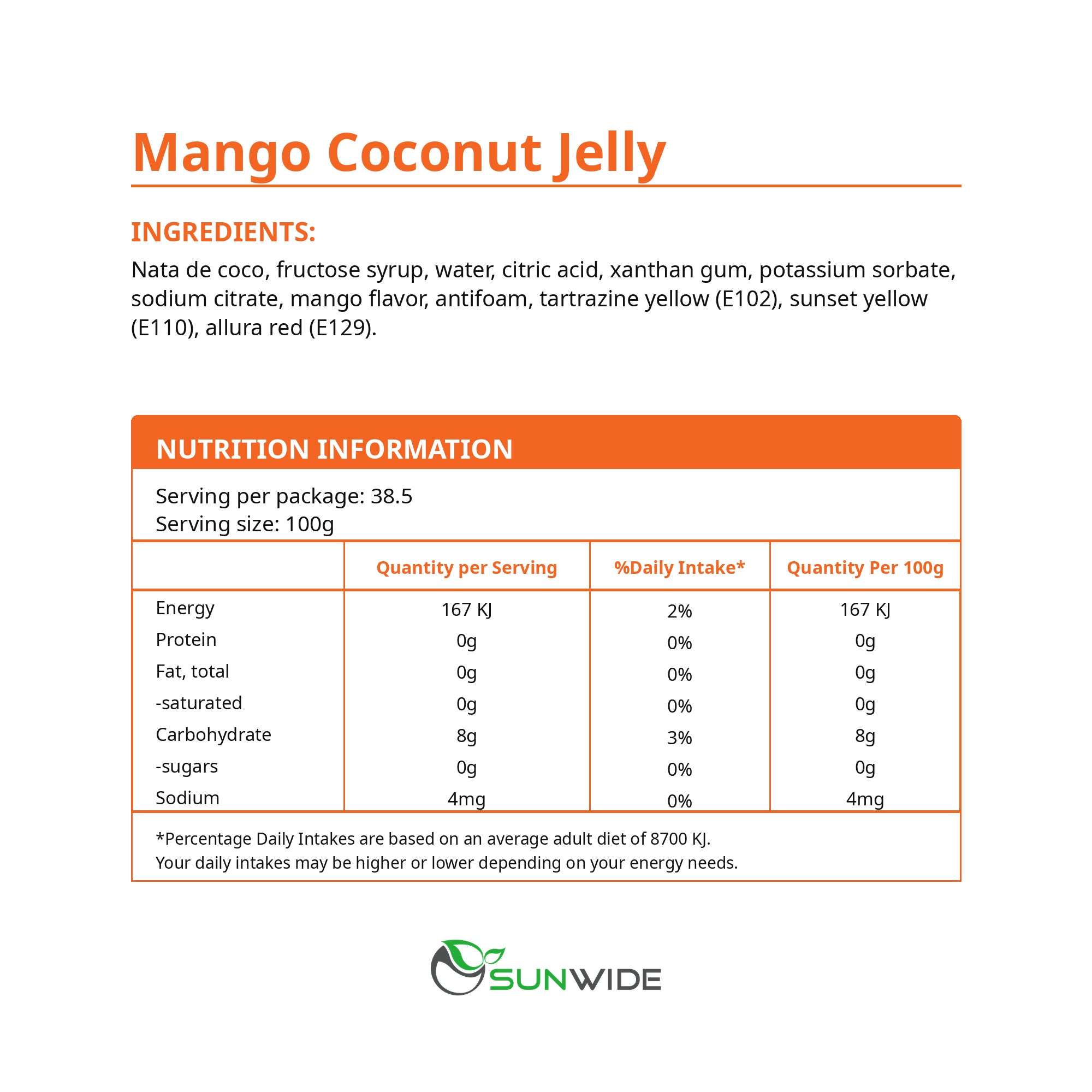 Coconut Jelly - Mango 4kg