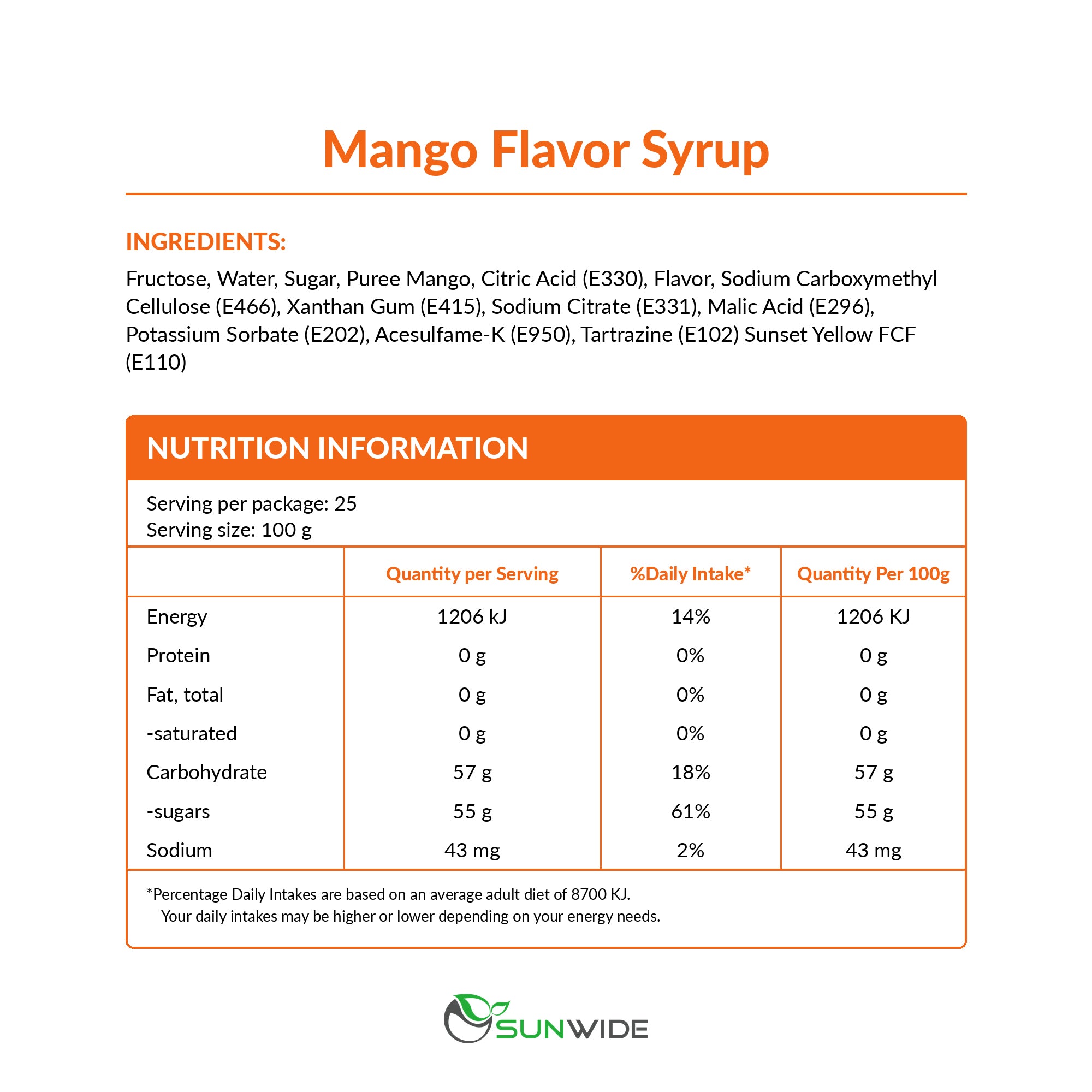 Mango Syrup 2.5kg