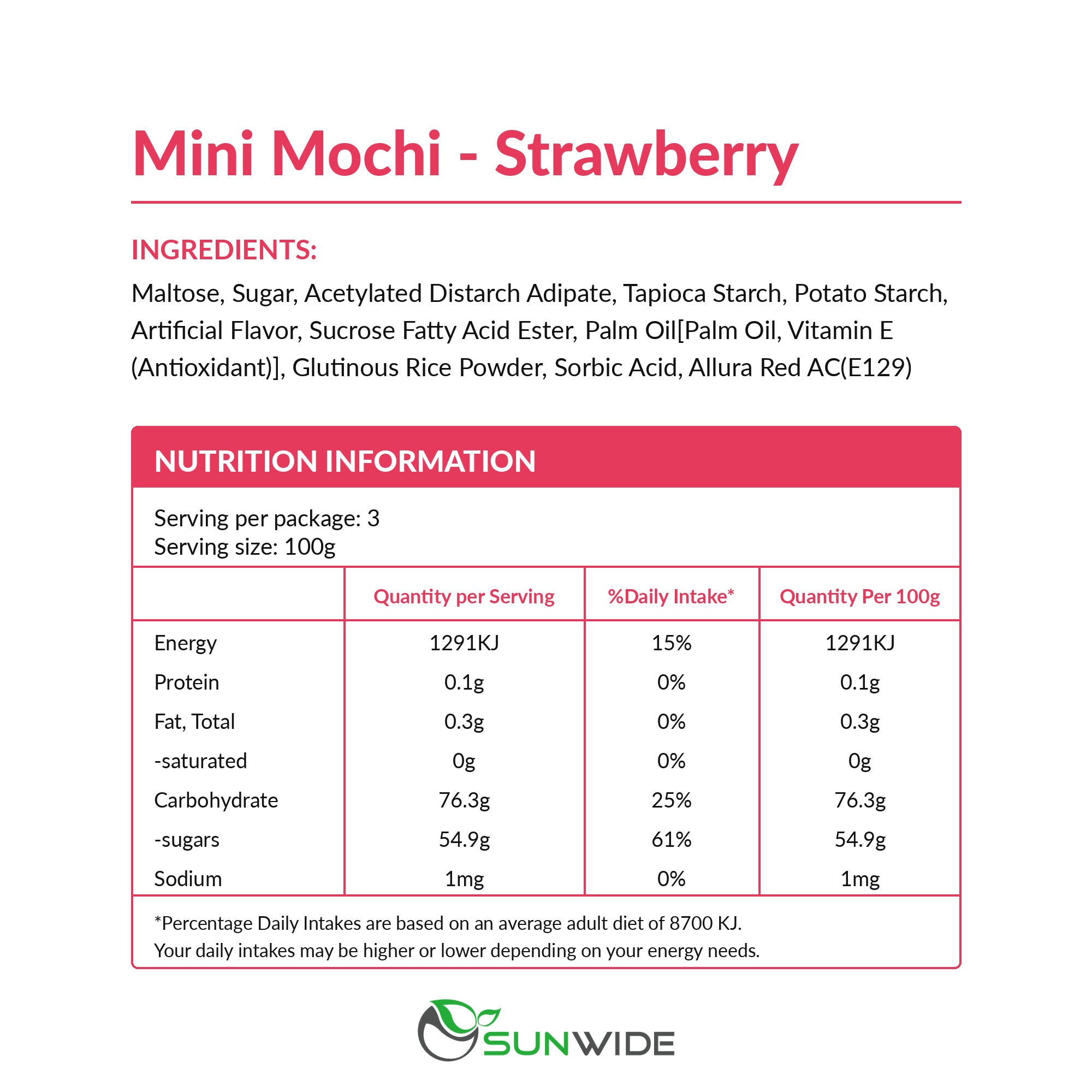 Mini Mochi - Strawberry 300g
