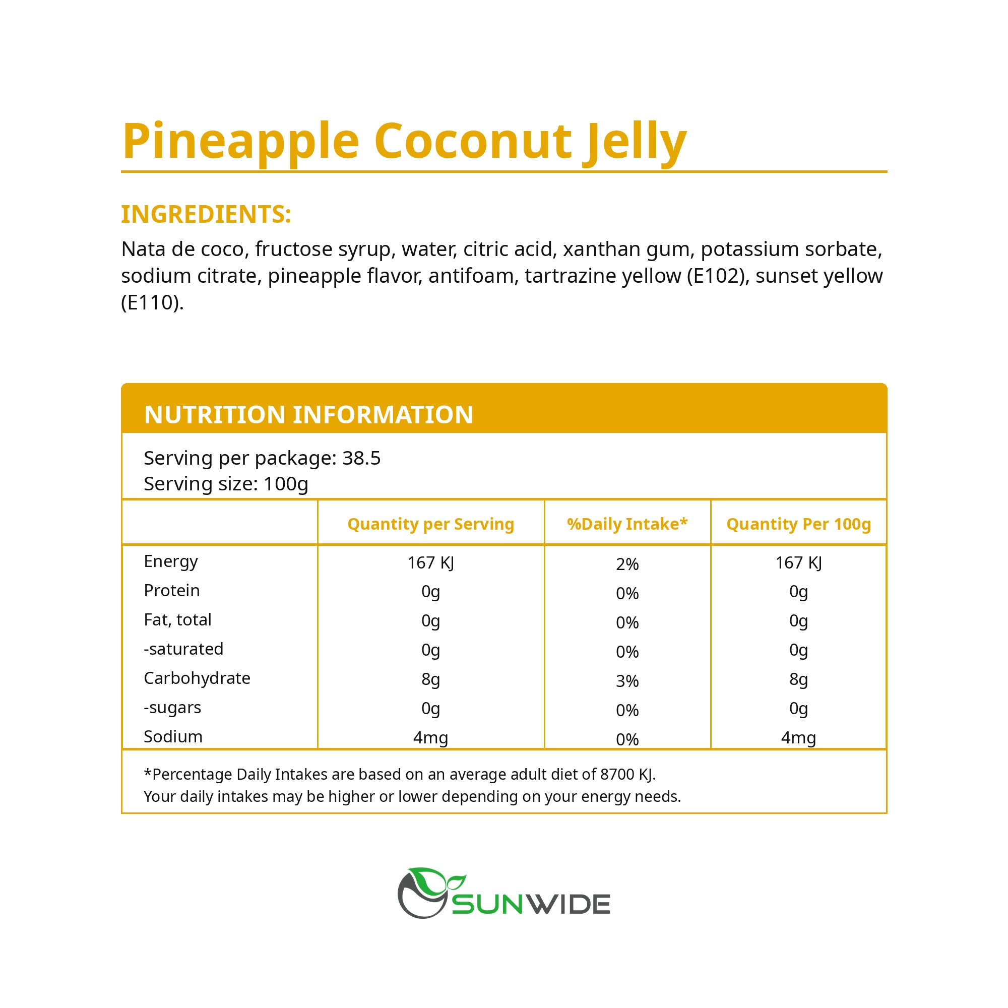 Coconut Jelly - Pineapple 4kg