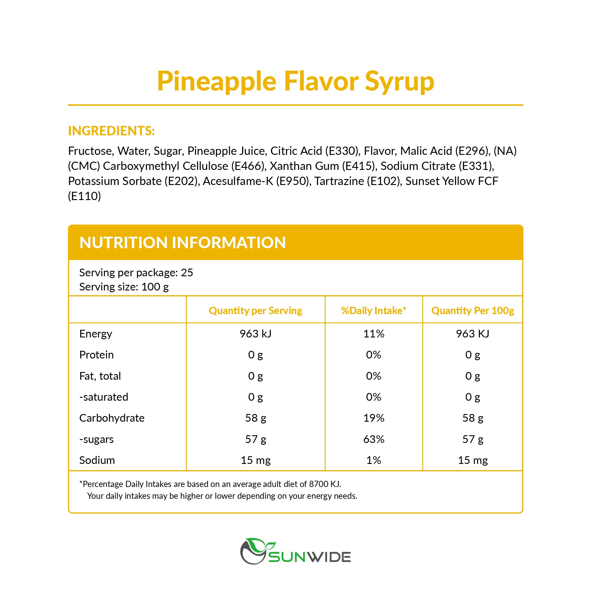 Pineapple Syrup 2.5kg
