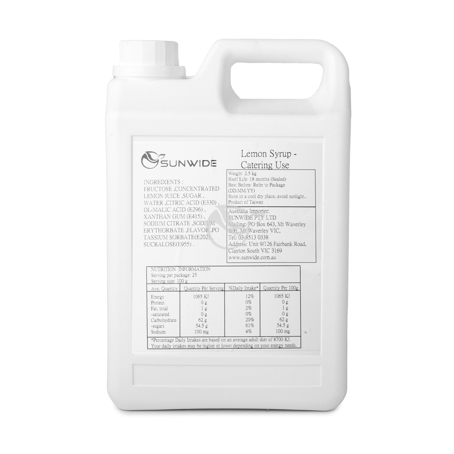 Lemon Syrup 2.5kg